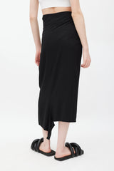 Yohji Yamamoto Black & Silver Eyelet Tie Skirt