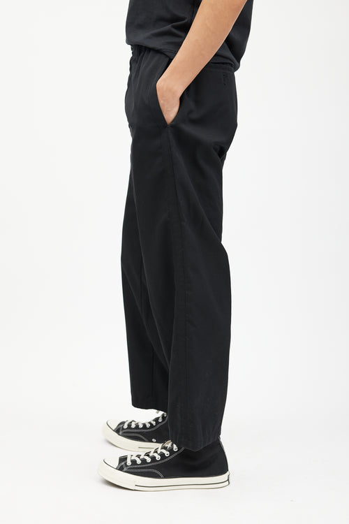 Yohji Yamamoto Black Wool Elasticized Trouser