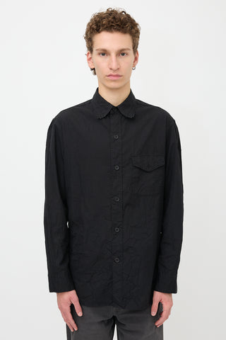 Yohji Yamamoto Crinkled Patch Pocket Shirt