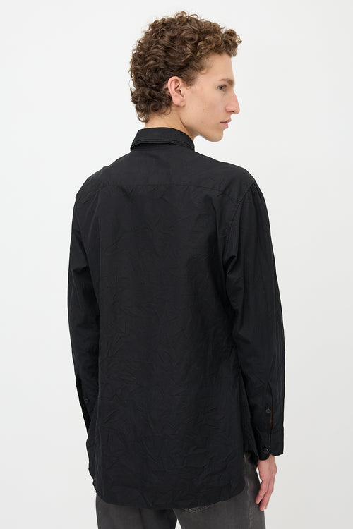 Yohji Yamamoto Crinkled Patch Pocket Shirt