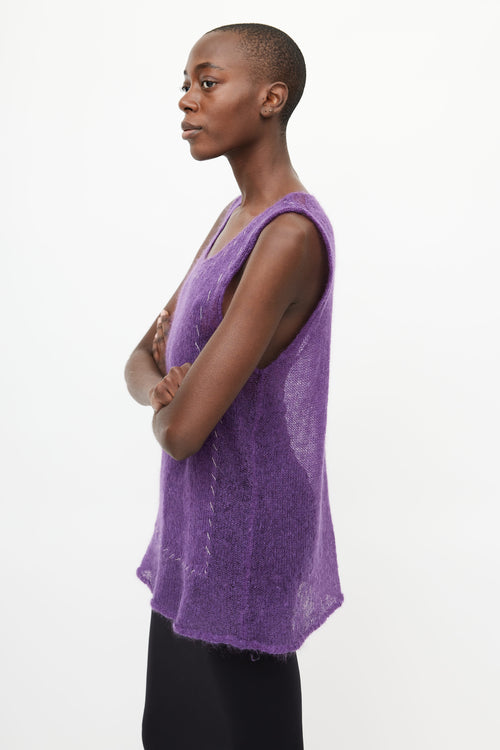 Yohji Yamamoto Purple Mohair Knit Vest