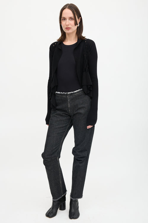 Yohji Yamamoto Lace Up Straight Leg Jeans