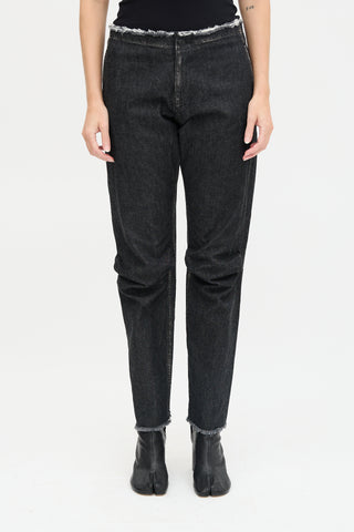 Yohji Yamamoto Lace Up Straight Leg Jeans