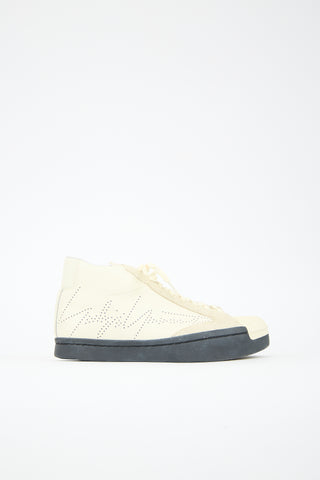 Yohji Yamamoto X Adidas Perforated Leather SK8 Mid Sneaker