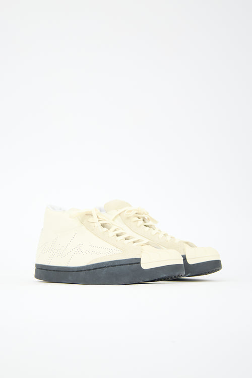 Yohji Yamamoto X Adidas Perforated Leather SK8 Mid Sneaker