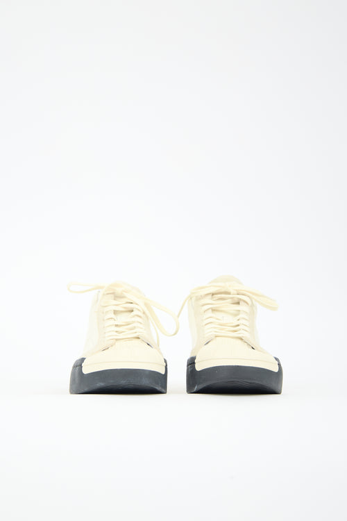 Yohji Yamamoto X Adidas Perforated Leather SK8 Mid Sneaker