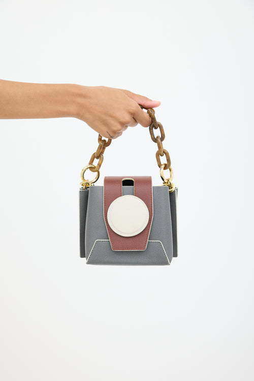 Yuzefi Grey & Brown Leather Daria Bag