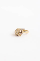 Yvel 18k Yellow Gold Diamond Pearl Wrap Ring