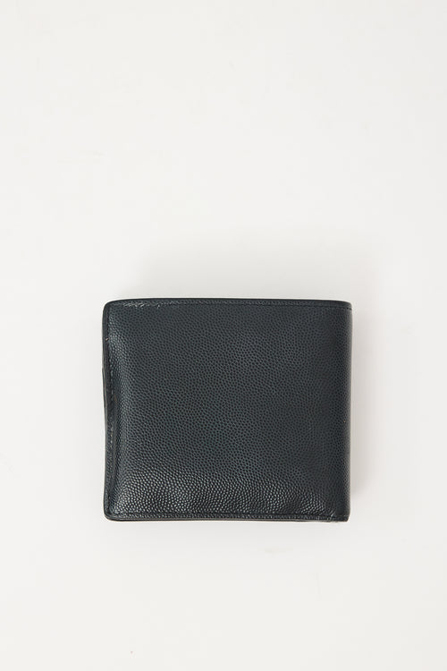 Saint Laurent Black Leather Monogram Bifold Wallet