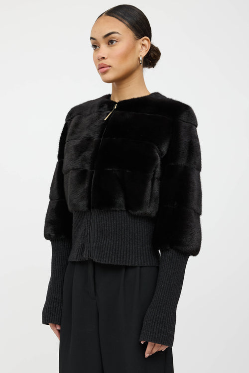 Yves Salomon Fur Panelled Bomber Jacket