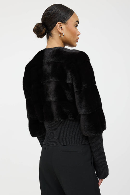 Yves Salomon Fur Panelled Bomber Jacket
