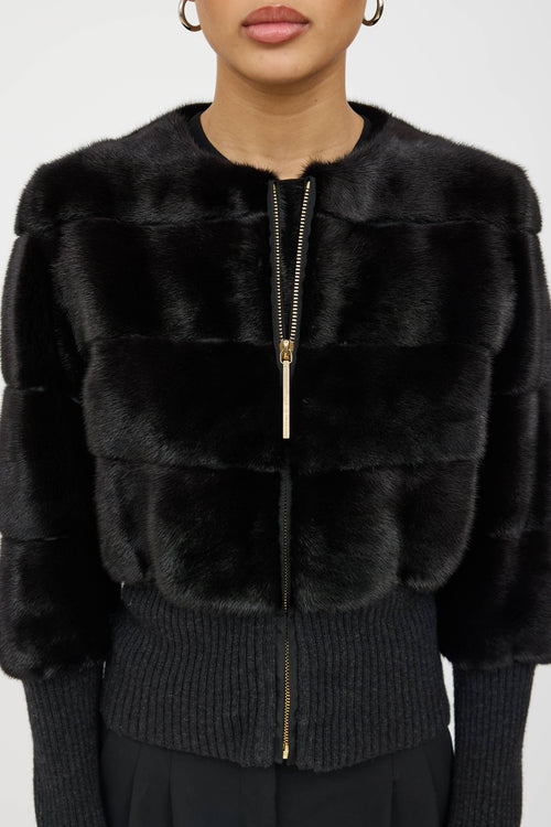 Yves Salomon Fur Panelled Bomber Jacket