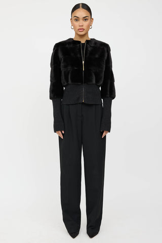 Yves Salomon Fur Panelled Bomber Jacket
