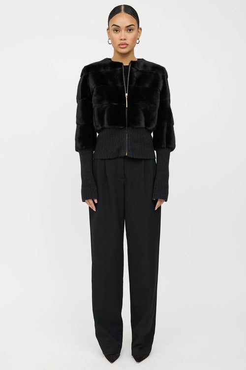 Yves Salomon Fur Panelled Bomber Jacket