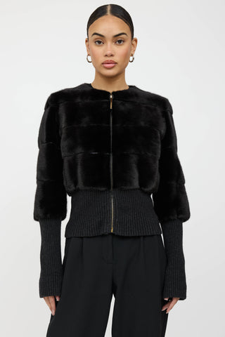 Yves Salomon Fur Panelled Bomber Jacket