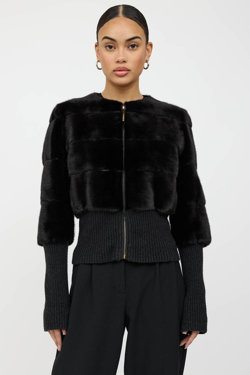 Yves Salomon Fur Panelled Bomber Jacket