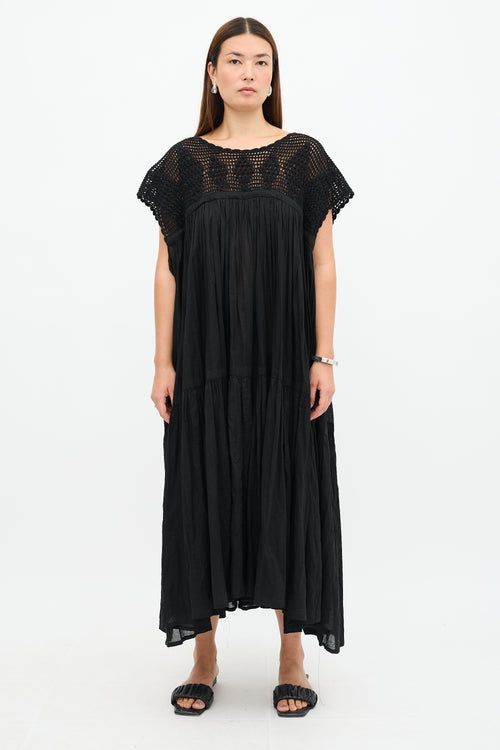 Yvonne S Crochet Panel Wind Dress