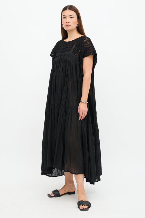 Yvonne S Crochet Panel Wind Dress