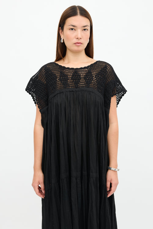 Yvonne S Crochet Panel Wind Dress
