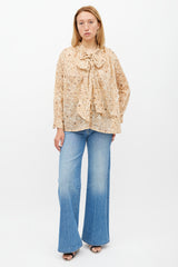 Yvonne S Pink & Grey Speckle Printed Top