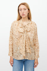 Yvonne S Pink & Grey Speckle Printed Top