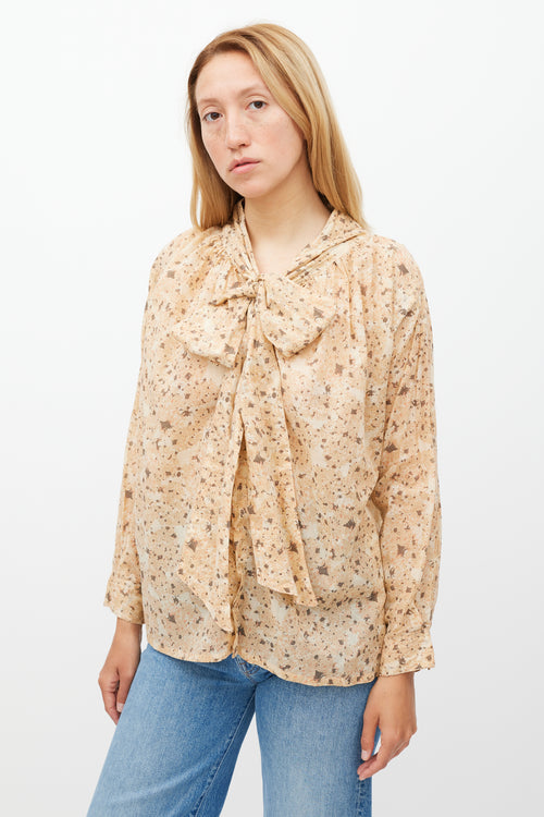 Yvonne S Pink & Grey Speckle Printed Top