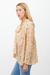 Yvonne S Pink & Grey Speckle Printed Top