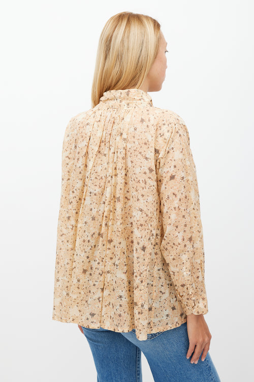 Yvonne S Pink & Grey Speckle Printed Top