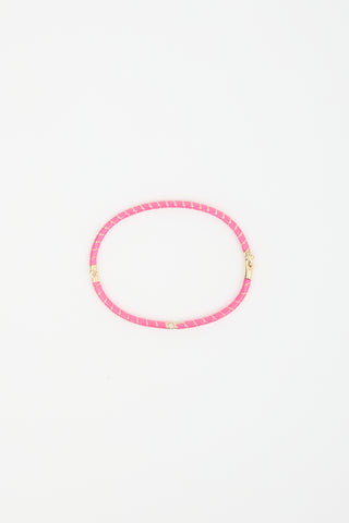 Yvonne Leon 9K Enamelled Gold & Diamond Bangle
