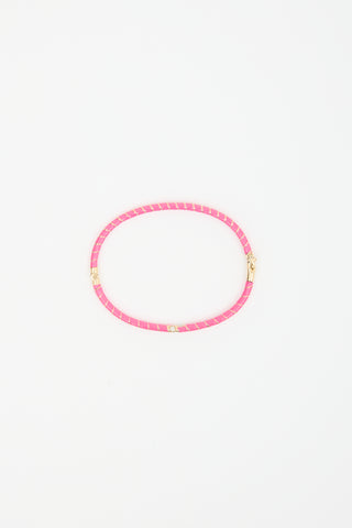 Yvonne Leon 9K Enamelled Gold & Diamond Bangle