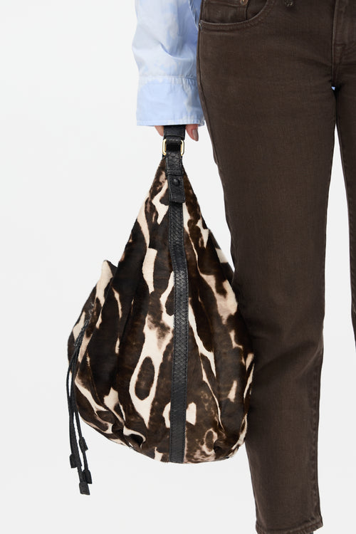 Zagliani Hair & Exotic Leather Shoulder Bag