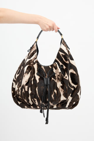 Zagliani Hair & Exotic Leather Shoulder Bag