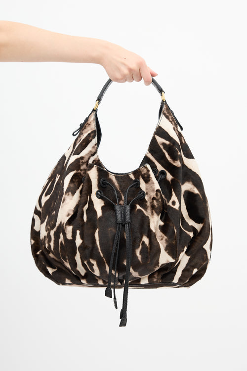 Zagliani Hair & Exotic Leather Shoulder Bag