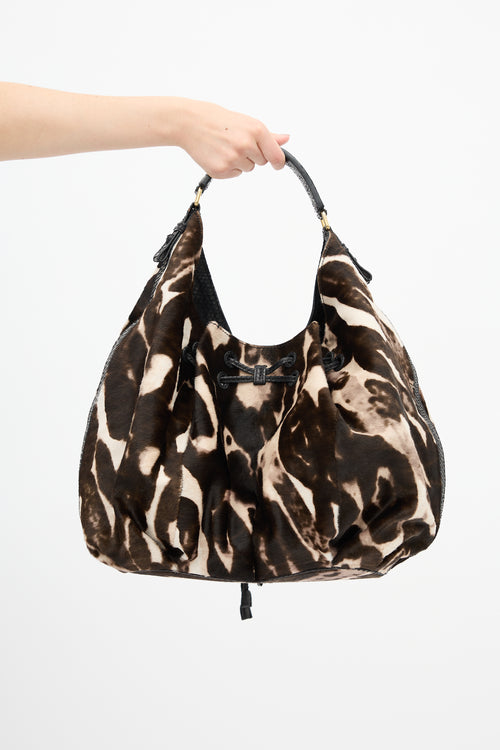 Zagliani Hair & Exotic Leather Shoulder Bag