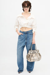Zagliani Metallic Exotic Leather Bag