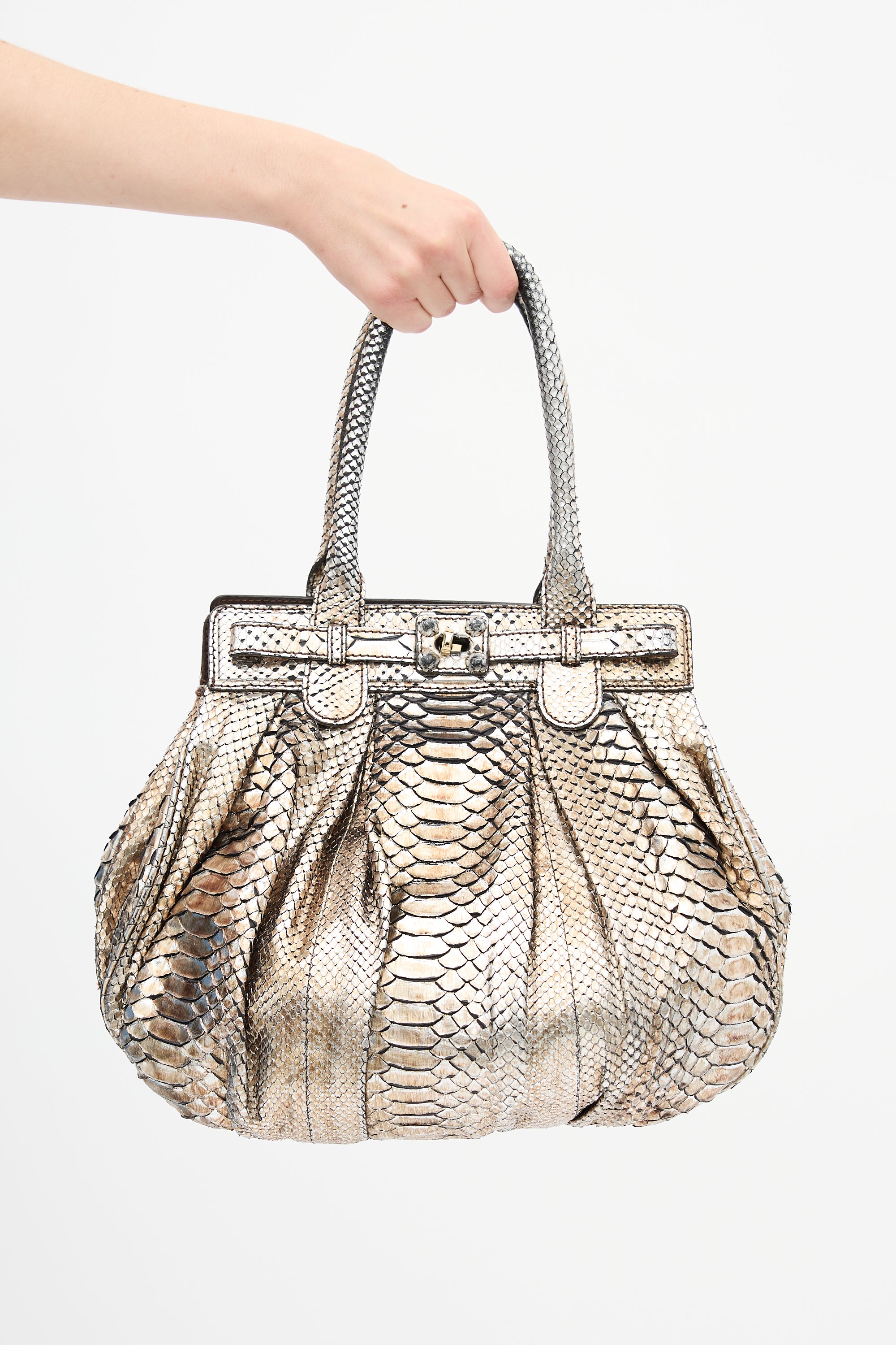 Zagliani // Metallic Exotic Leather Bag – VSP Consignment