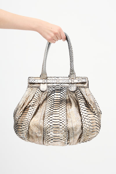 Zagliani // Metallic Exotic Leather Bag – VSP Consignment