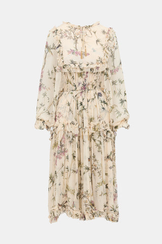 Zimmermann Maples Frill Printed Dress