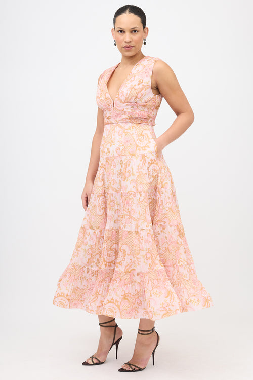 Zimmermann Paisley Pleated Dress