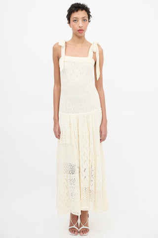 Zimmermann Cream Crochet Anneke Patchwork Dress