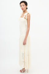Zimmermann Cream Crochet Anneke Patchwork Dress