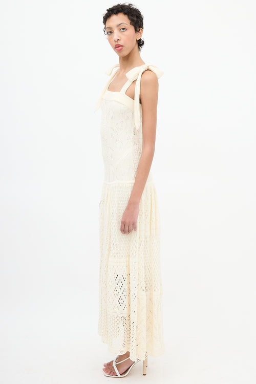 Zimmermann Cream Crochet Anneke Patchwork Dress