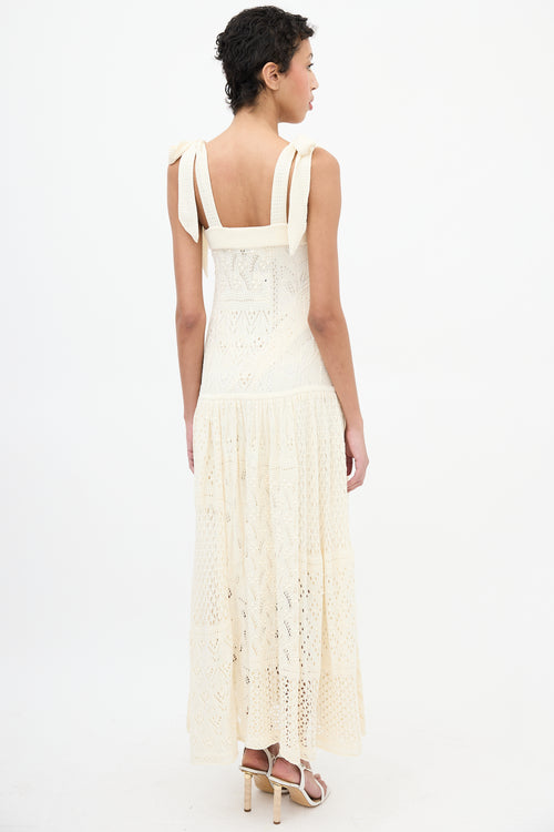 Zimmermann Cream Crochet Anneke Patchwork Dress