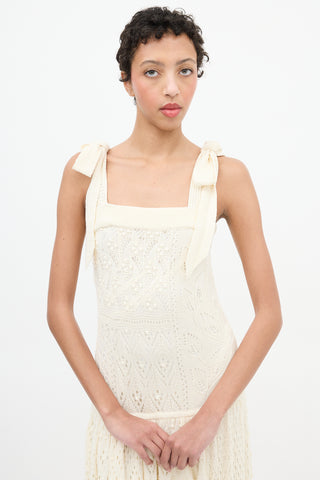 Zimmermann Cream Crochet Anneke Patchwork Dress