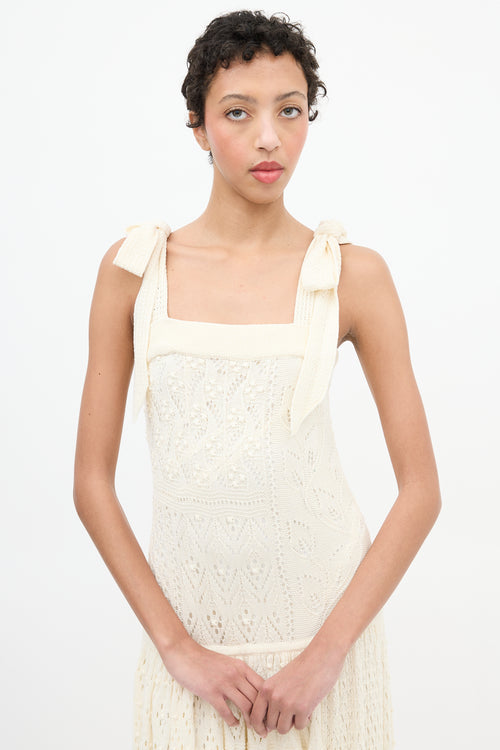 Zimmermann Cream Crochet Anneke Patchwork Dress