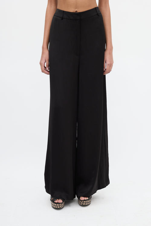 Zimmermann Black Satin Wide Leg Trouser