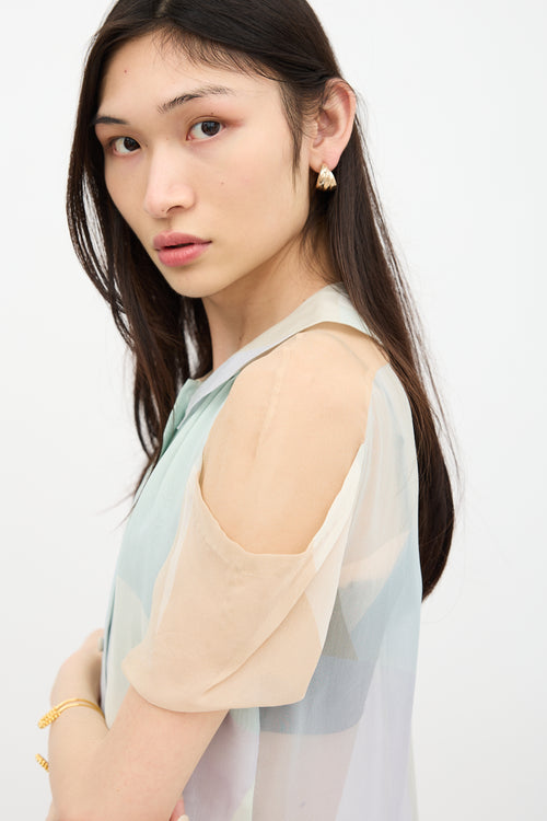 Fendi Silk Chiffon Colour Block Shirt