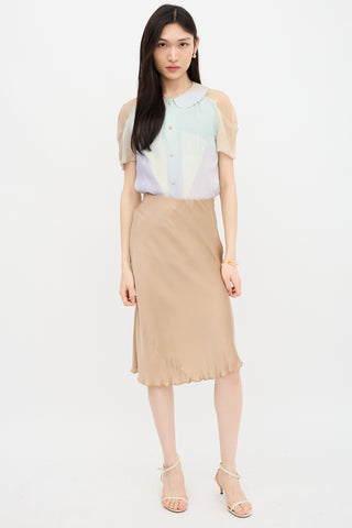 Fendi Silk Chiffon Colour Block Shirt