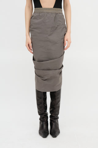 Rick Owens SS 2013 Silk Ruched Skirt
