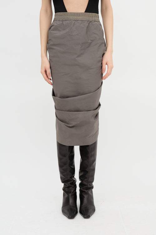 Rick Owens SS 2013 Silk Ruched Skirt
